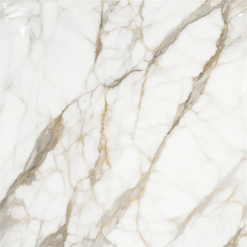 Statuario Gold Large-Format Marble-Effect Floor Tile marble tile