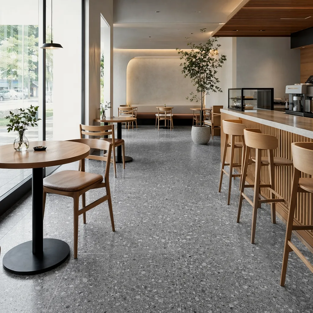 Carbon Grey Terrazzo Floor Tile — view 2