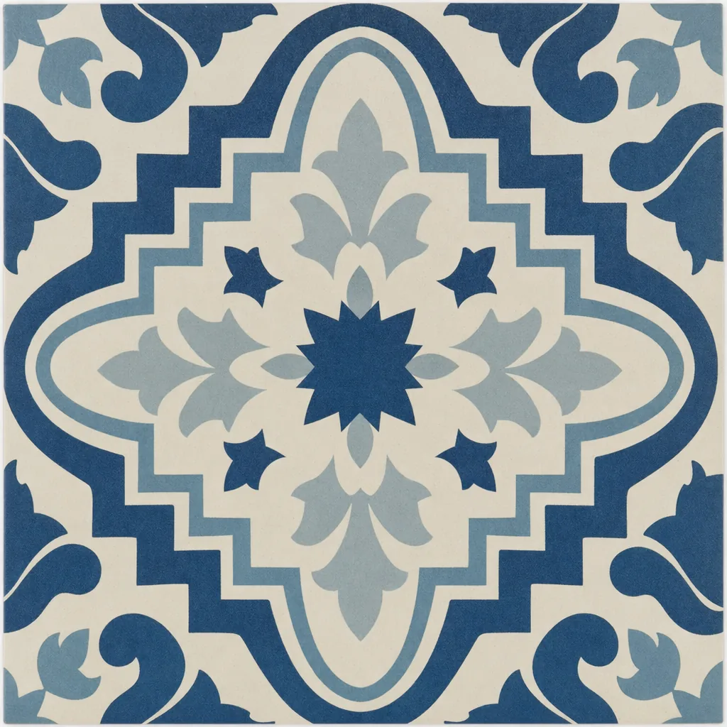 Blue Moroccan Pattern Floor Tile — newly added tile
